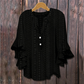 Blouse élégante à col en V et manches à volant