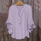 Blouse élégante à col en V et manches à volant