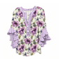 Blouse élégante à col en V et manches à volant