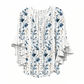 Blouse élégante à col en V et manches à volant