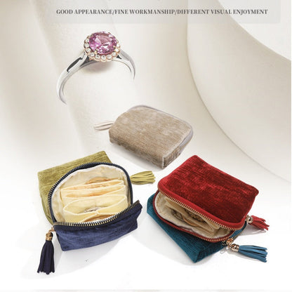 Mini trousse à bijoux de voyage avec fermeture éclai