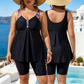 Maillot de bain deux-pièces pour femme : haut tankini ample et shor