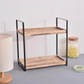 Étagère de rangement polyvalente en bois à deux niveau