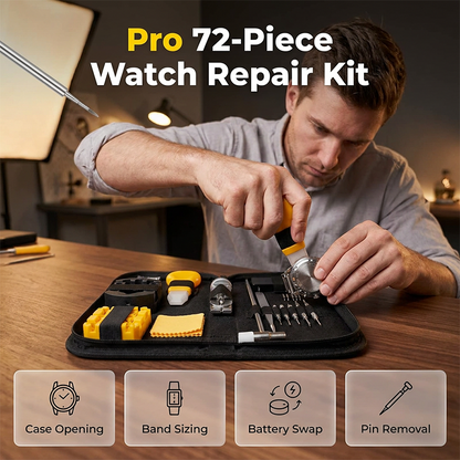 ⌚ 50 % DE RÉDUCTION EN CE MOMENT ! 🔧 Kit complet de réparation de montres – 72 pièces, tous les outils nécessaires pour ouvrir, ajuster et réparer chez soi 💎✨