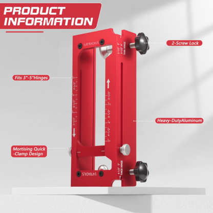 🔧 PROMO FLASH : 50% DE RÉDUCTION ! Gabarit Réglable pour Mortaises de Charnières en Aluminium – Longueurs 2½ à 5" et Coins ¼/⅝" for des Mortaises Précises sur Chant de Porte ✨