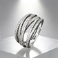 💍 50% DE RÉDUCTION ! 🎉 Bague croix multi-rangs ajustable - Parfaite au quotidien, pour aller au travail ou pour les soirées ✨