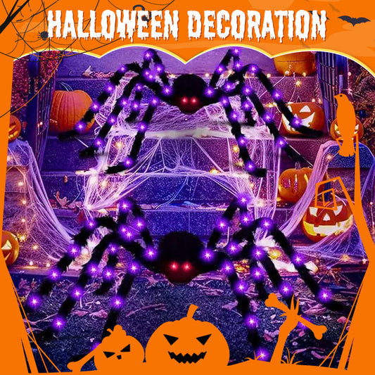 Araignée velue avec une grande toile – Décoration d'extérieur pour Hallowee