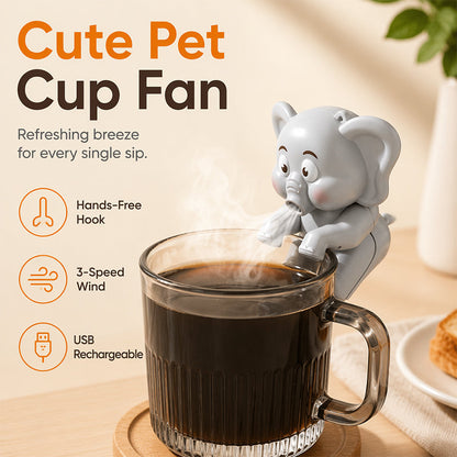 ⏳Offre limitée à -50 % ! 🌬️Refroidit naturellement et protège votre œsophage ! 🐘Mignon mini ventilateur suspendu pour tasse en forme d'animal de compagnie🐘🦖💨