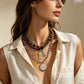Collier rétro à plusieurs rangs avec perle