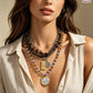 Collier rétro à plusieurs rangs avec perle