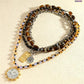 Collier rétro à plusieurs rangs avec perle