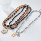 Collier rétro à plusieurs rangs avec perle