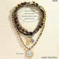 Collier rétro à plusieurs rangs avec perle
