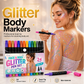 🎨 ACHETEZ 1, OBTENEZ 1 GRATUIT! ✨ Marqueurs pailletés pour le visage – Double pointe, lavable & sans danger – Parfaits pour enfants et adultes 🧒🎉