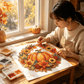 🍂 Couronne d'automne en potiron avec motif en losanges à suspendre – Kit de bricolage complet