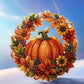 🍂 Couronne d'automne en potiron avec motif en losanges à suspendre – Kit de bricolage complet
