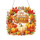 🍂 Couronne d'automne en potiron avec motif en losanges à suspendre – Kit de bricolage complet