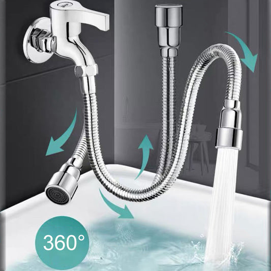 Rallonge flexible anti-éclaboussures à 360 degrés en acier inoxydable pour robinet