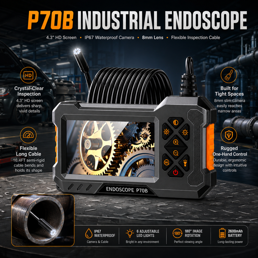 Endoscope industriel HD étanche et portable