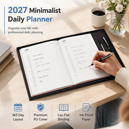 📅 50% DE RÉDUCTION ! Agenda 2027 minimaliste – quotidien, épuré et pratique – le compagnon idéal de vos journées