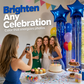 🎉 -50% ! Lot ballons alu étoile + pompons + kit fond photo avec guirlande – installation facile – pour anniversaires et fêtes à thèm