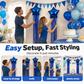 🎉 -50% ! Lot ballons alu étoile + pompons + kit fond photo avec guirlande – installation facile – pour anniversaires et fêtes à thèm