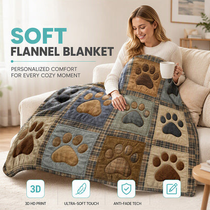 🐾 PROMO FLASH : 50% DE RÉDUCTION ! Couverture Douce en Flanelle – Motif Empreinte de Patte & Sensation Confortable for Des Moments de Détente Douillets ☁️✨