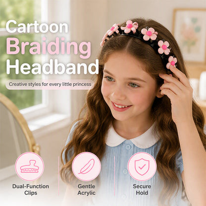 🎀 Bandeau tressé avec motif de dessin animé – Une coiffure facile et mignonn
