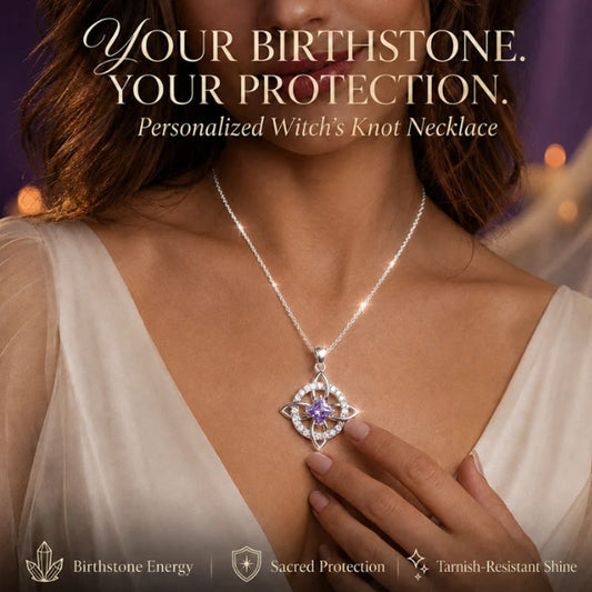 🍀 50% DE RÉDUCTION! 💎 Collier nœud celtique – Pierre de naissance, élégant & réglable ✨