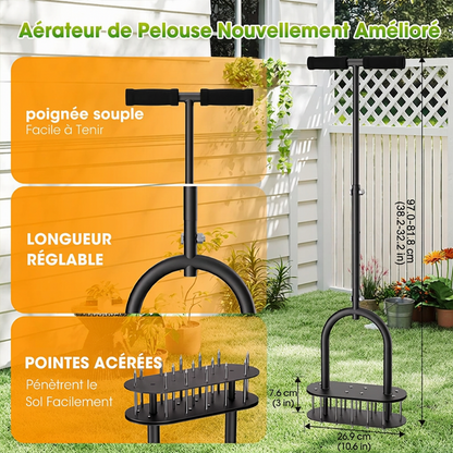 🌱50% DE RÉDUCTION ! Aérateur de gazon manuel à carottage, acier résistant, rend votre pelouse verte et saine ✨