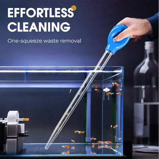 🐟 50 % DE RÉDUCTION MAINTENANT ! Aspirateur à déchets pour aquarium en matériau résistant – Aspiration et nettoyage 2 en 1, aspire excréments et résidus du fond sans vider l'eau ni stresser les poissons