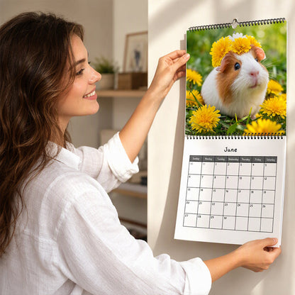 ⏳50 % de réduction pour une durée limitée⏰Adorable calendrier mural avec des cochons d'Inde