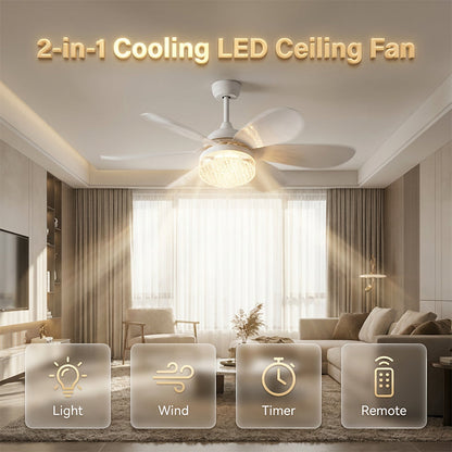Ventilateur de plafond LED 2-en-1 avec fonction de refroidissement