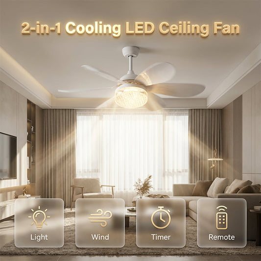Ventilateur de plafond LED 2-en-1 avec fonction de refroidissement