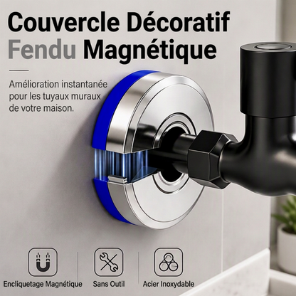 📢📢40% DE RÉDUCTION !! ⏰ Cache décoratif magnétique pour robinet et tuyau – En deux parties, sans outil et amovible