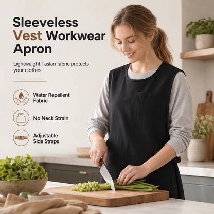 ⏳Offre à durée limitée⏰ Tablier-gilet de cuisine imperméable et résistant à l’huile, sans manches et respirant, pour la restauration