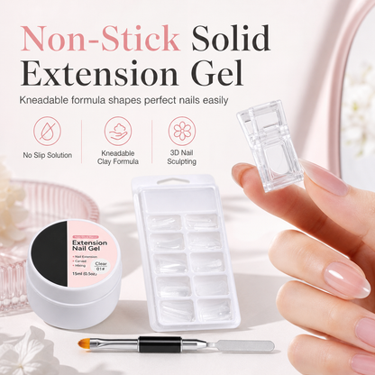 Gel de construction solide non collant pour l'extension des ongles