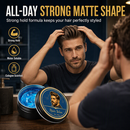 💈50 % DE RÉDUCTION EN CE MOMENT ! Cire coiffante pour homme parfumée à l'eau de Cologne, cire coiffante volumatrice à tenue forte et fini mat, pâte coiffante soluble dans l'eau et longue tenue