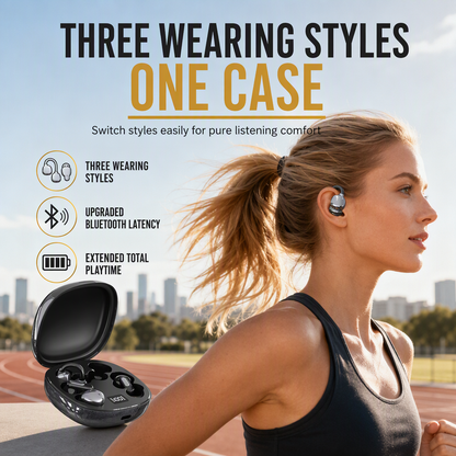 50% de Réduction – Écouteurs Sans Fil Bluetooth 3-en-1 Sport et Sommeil LED 48h