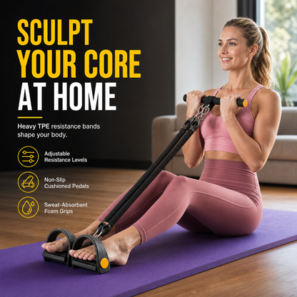 Corde élastique multifonctionnelle à résistance, à pédale, pour exercices abdominaux, entraînement à domicile, yoga et Pilates, fitness, pour hommes et femme
