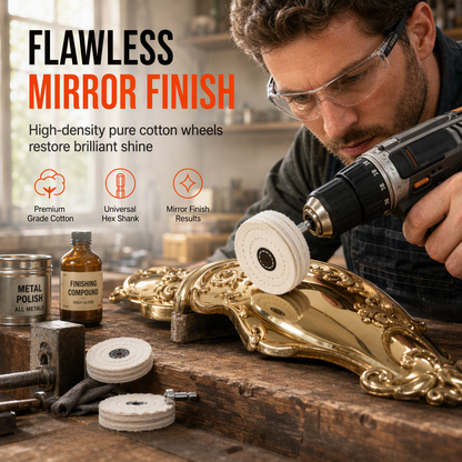 📢 Nouveauté ! -50 % !! ⚙️ Roue de polissage en flanelle de coton blanc, pour un éclat miroir sur les bijoux, l’argent et les métaux