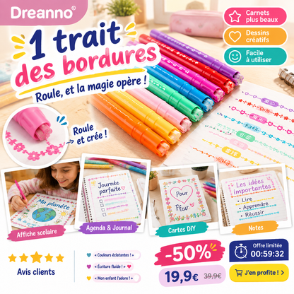 🎨 50 % de réduction pour une durée limitée ! Coffret de 8 stylos à franges | Stylos marqueurs fluorescents multifonctions | Stylos à roulette courbe | Stylos décoratifs créatifs à franges et pétales ✨