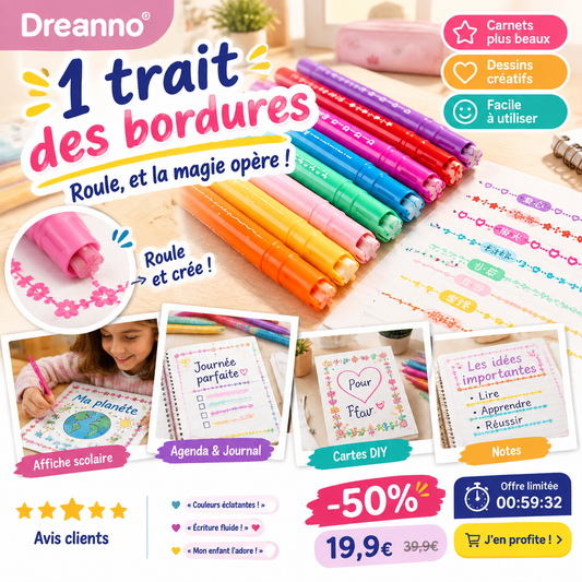 🎨 50 % de réduction pour une durée limitée ! Coffret de 8 stylos à franges | Stylos marqueurs fluorescents multifonctions | Stylos à roulette courbe | Stylos décoratifs créatifs à franges et pétales ✨