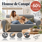 🛋️🛡️ Housse de canapé jacquard ultra-extensible – Sangles antidérapantes, tissu épais et élégant, protégez et relookez votre canapé sans qu’il ne bouge d’un pli 🏠✨