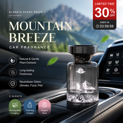 🥳SOLDES 2026🥳🌿 50 % DE RÉDUCTION !🚗 Désodorisant longue durée pour voiture, 110 ml – À base d'extraits naturels de plantes, élimine les odeurs de fumée et d'animaux. Des semaines de fraîcheur. Motif montagne. Respirez à pleins poumons ! 💨✨